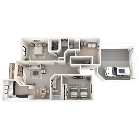 2 bedroom apartments in Novi, MI | Floor plan at River Oaks West Apartments in Novi, MI 48375